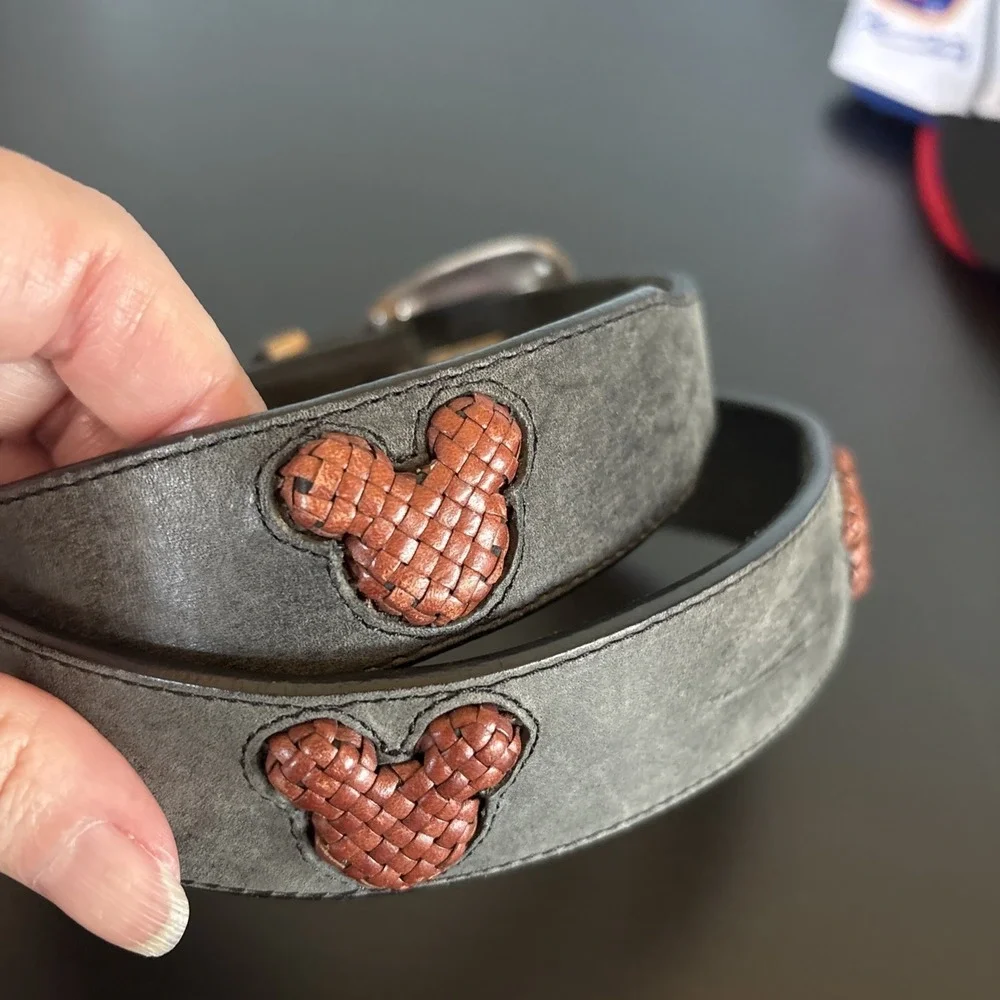 Vintage‎ Brighton x Disney Mickey Mouse Ears Black/Brown Leather Belt Size 30